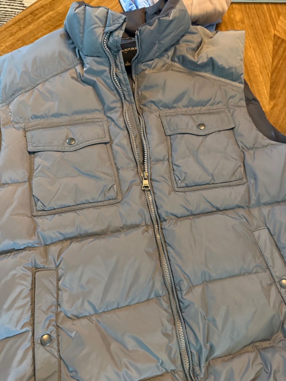 Banana Republic Men's Quilted Puffer Vest - Slate Blue